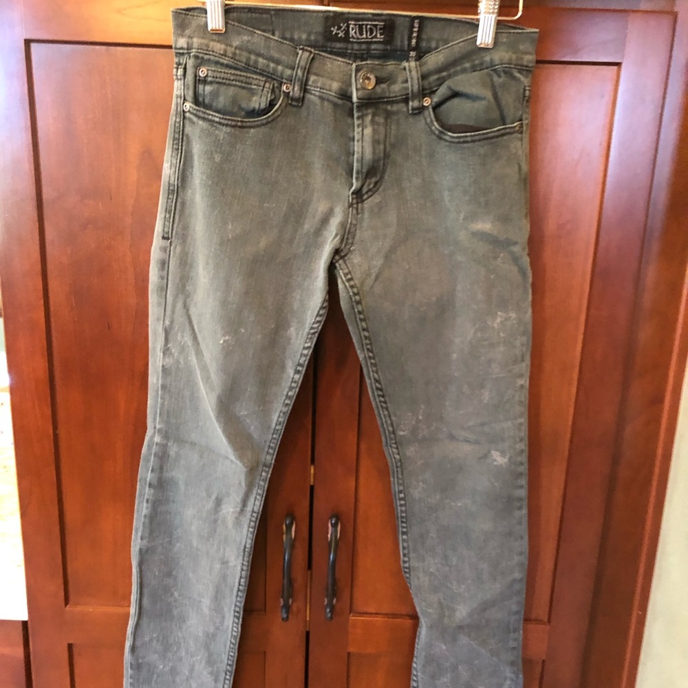Rude EUC sz 30/32 light grey super skinny jeans